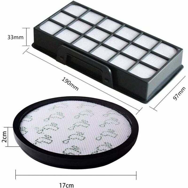 2 Pack Replacement Filters Compatible with Rowenta X Trem Power Cyclonic Vacuum Cleaner ZR006001 RO69xx RO72xx
