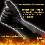 BBQ Gloves Waterproof Heat Resistant Turkey Fryer Cooking Gloves with Non Slip Textured Handle, 18 Inch