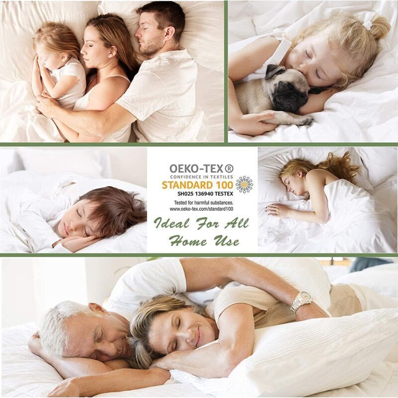 Waterproof Bamboo Mattress Protector, Soft and Hypoallergenic, Anti-Dust Mite and Bacteria, Breathable, 200 x 200 cm, 30 cm