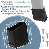 4 Pcs Replacement Rubber Ladder Feet for Ladder, Ladder, Rubber Feet, Replacement Feet, Spare Parts - Top-Down View