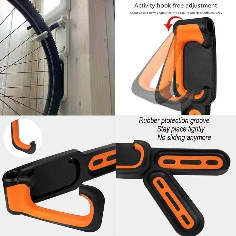 Bicycle Rack, Wall-Mounted Bicycle Rack with Rubber Coating, for 2 Bicycles, Wall-Mounted Bicycle Supports for Indoor and Outdoor Use