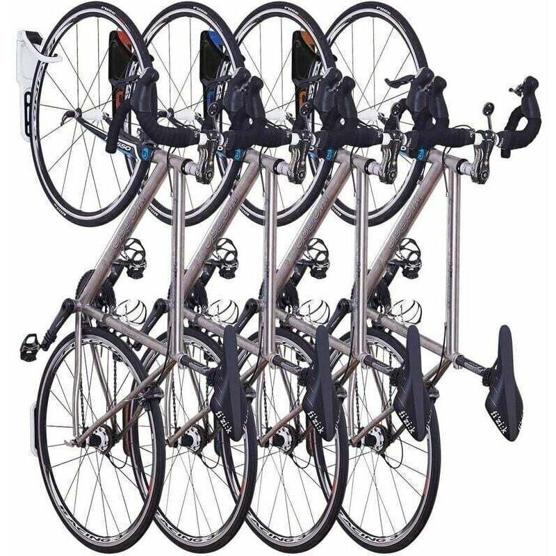 Bicycle Rack, Wall-Mounted Bicycle Rack with Rubber Coating, for 2 Bicycles, Wall-Mounted Bicycle Supports for Indoor and Outdoor Use