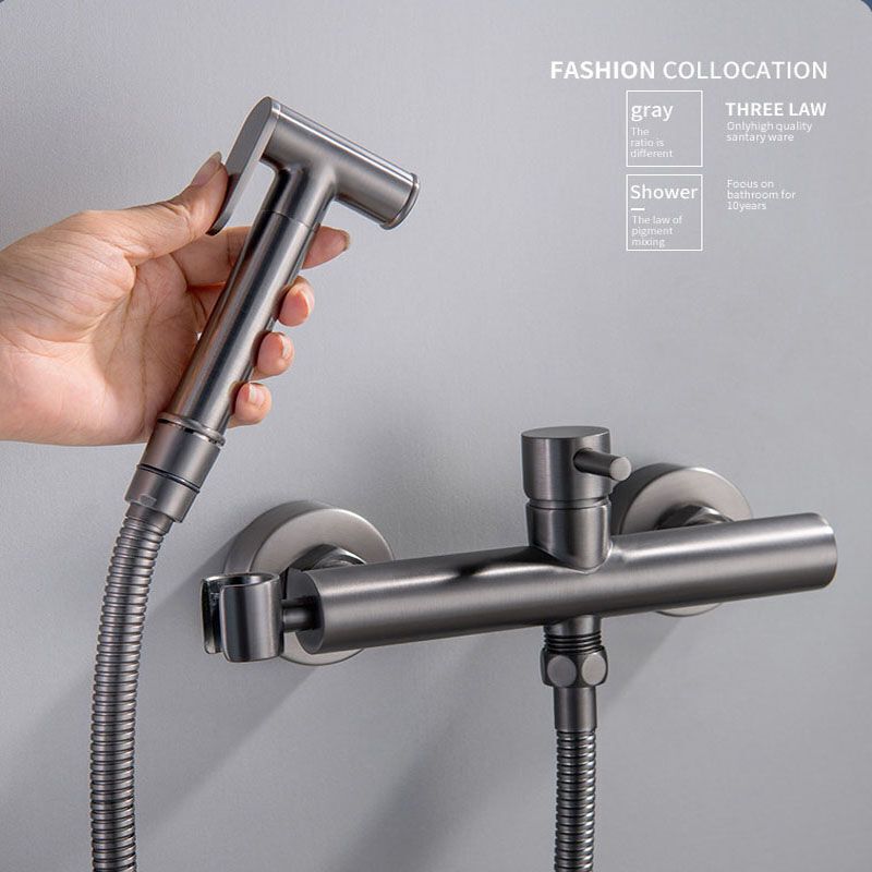 Bathroom Concealed Bidet Shower Set, Hot and Cold Hand Spray, Hot Water Toilet, Black
