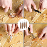 15 Pcs Wood Chisel Tool Kit, DIY Carving Tools with Cut-Resistant Gloves, Carving Knife for Sculptors, Carpenters, Hobbyists, Adults - Top-Down View
