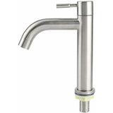 Single G1 2 Brushed Stainless Steel Cold Water Tap with Large Single-Hole Basin