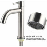 Single G1 2 Brushed Stainless Steel Cold Water Tap with Large Single-Hole Basin