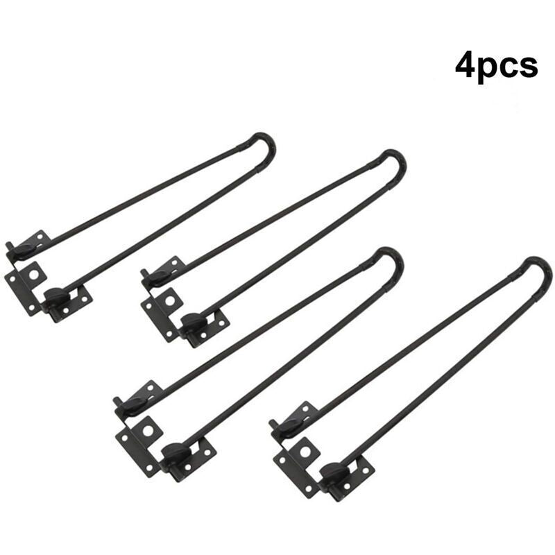 Folding Hairpin Table Legs, Heavy Duty Black Metal Two Rod Support Legs DIY Furniture Accessories Bench Computer Table Legs 51 cm