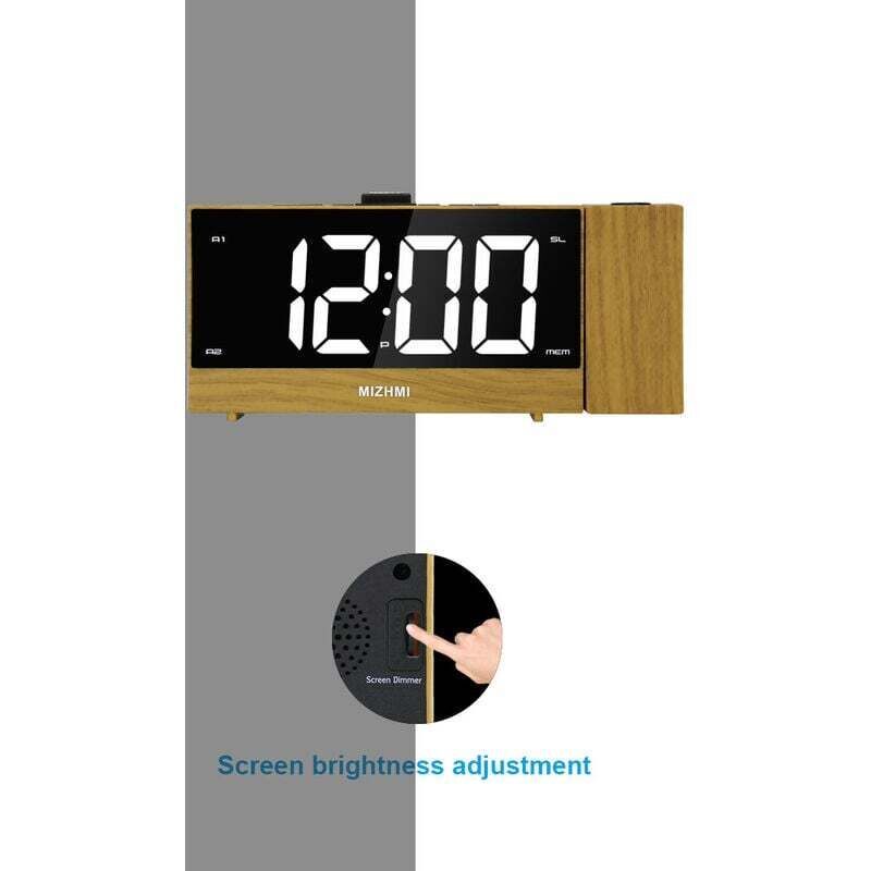 Projection Alarm Clock for Bedrooms with Indoor and Outdoor Temperature Display Dual Alarm Multicolor Backlit Projection Clock