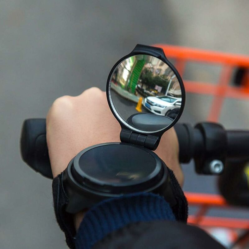 Adjustable Bicycle Rearview Mirror, Wrist Mount for Bicycle, Black