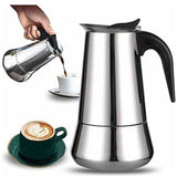 Italian Coffee Maker, 2 Cup Stainless Steel Compatible with All Stovetops, 100 ml