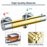 Thermostatic Column, Brass Shower Faucet High G3 4, Low G1 2, 26.4 mm, 21 mm, 150 mm - Side View