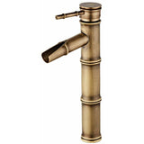High Bamboo Faucet, Waterfall Basin Mixer Tap, Single Hole Hot and Cold Water Available, Bronze Bathroom Faucet, 3 Joints Break Mouth, 30 x 81 x 20 mm