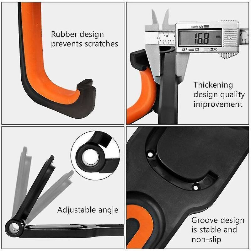 Rubber Coated Bike Rack Wall Mounted Bike Holder 2 Bike Wall Mounts Indoor and Outdoor Use