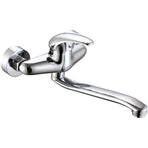 Kitchen Mixer Tap, Wall Mounted, Low Spout, Silver