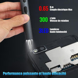 Mini Precision Electric Screwdriver, 0.45-0.65 4N M Torque, Cordless, Electric Precision Screwdriver, 39 in 1 Rechargeable Precision Screwdriver - Front View