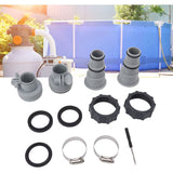 Swimming Pool Hose Adapter, Replacement Hose Adapter with Clamp for Threaded Connection Pumps