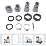 Swimming Pool Hose Adapter, Replacement Hose Adapter with Clamp for Threaded Connection Pumps