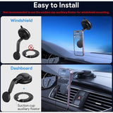 Car Phone Holder, Powerful Magnets, for Dashboard and Windshield Suction Cup Phone Holder Compatible with iPhone and Android Automobile Cradle - Side View
