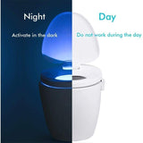 Toilet Light, LED Night Light for Toilet Bathroom PIR Sensor Detector 8 Color Changing Lighting, Only Activates in the Dark - Side View