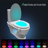 Toilet Light, LED Night Light for Toilet Bathroom PIR Sensor Detector 8 Color Changing Lighting, Only Activates in the Dark