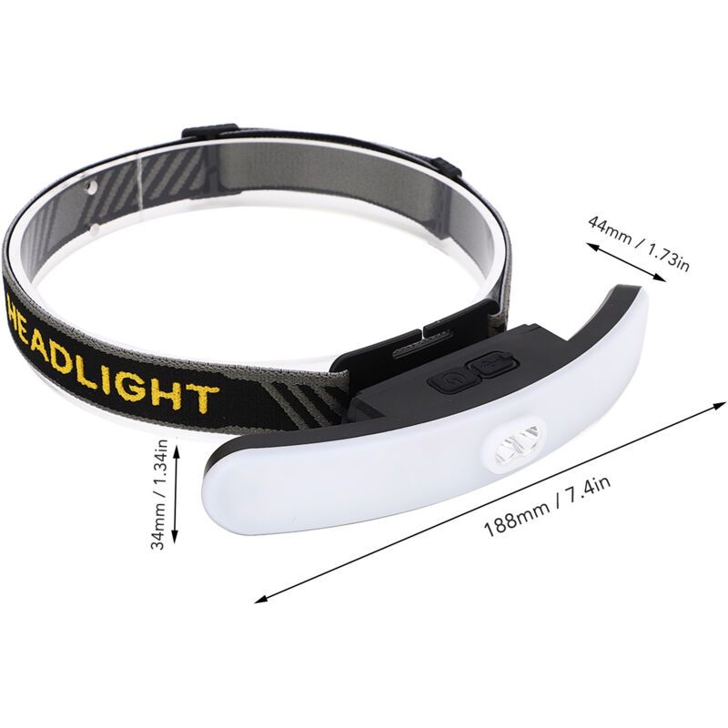 COB Headlamp 6 Lighting Modes USB Charging 2 Switch Modes Super Bright Head Torch for Fishing Running 3.7V