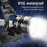 Rechargeable Headlamp High Brightness Adjustable Zoom Waterproof Lightweight Headlamp for Outdoor Night Fishing - Side View
