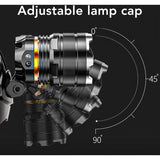Rechargeable Headlamp High Brightness Adjustable Zoom Waterproof Lightweight Headlamp for Outdoor Night Fishing - Top-Down View