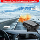 Car Heater 12V 150W Car Portable 2 in 1 Ceramic Heating Cooling Heating Fan Defroster Anti-Fog Universal, 360 Degree Car Heater Fan for Heating - Top-Down View