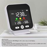 High Precision Air Quality Monitor CO2 400-5000 ppm, Desktop Temperature and Humidity Detector - Top-Down View