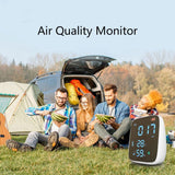 Indoor PM2.5 Air Quality Monitor, Mini Portable Smart Sensor, Temperature and Humidity Tester with Built-in Alarm - Front View