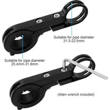 Bicycle Handlebar Extender, Multifunctional Double Bicycle Handlebar, Aluminum Alloy Bracket, Extension Frame, Flashlight Holder, 20 cm - Side View