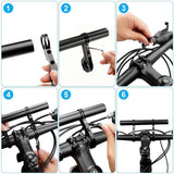 Bicycle Handlebar Extender, Multifunctional Double Bicycle Handlebar, Aluminum Alloy Bracket, Extension Frame, Flashlight Holder, 20 cm