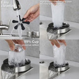 Glass Rinser for Kitchen Sink, Stainless Steel Glass Rinser, Water Bottle and Coffee Cup Cleaner, Glass Cleaning Tool for Home, Restaurant and Bar