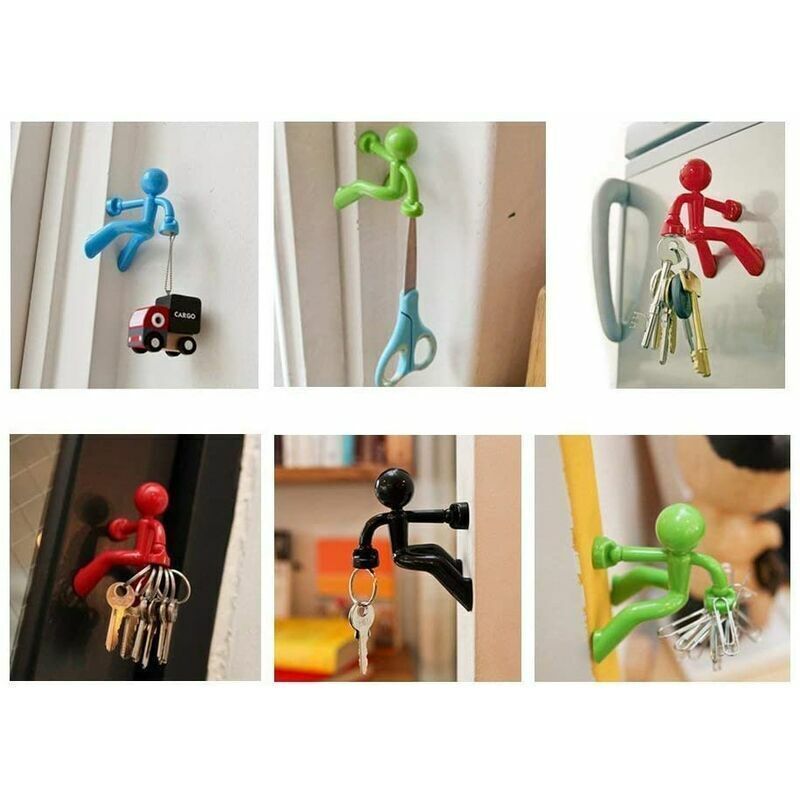 4 Pcs 4 Colors, Heavy Duty Magnetic Key Hooks with Wall Mounts
