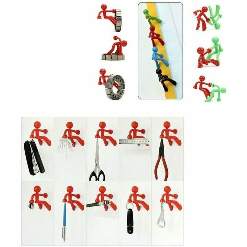 4 Pcs 4 Colors, Heavy Duty Magnetic Key Hooks with Wall Mounts