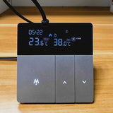 Smart Thermostat Heating Thermostat Electric Floor Heating Thermostat 16A WiFi Electric Floor Heating Thermostat Gray - Top-Down View