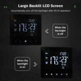 Smart Thermostat Temperature Controller for Electric Heating LCD Display Touch Screen Weekly Programmable Floor Heating Thermostats for Home Office - Front View