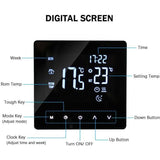 Smart Thermostat Temperature Controller for Electric Heating LCD Display Touch Screen Weekly Programmable Floor Heating Thermostats for Home Office