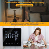 Smart Thermostat Temperature Controller for Electric Heating LCD Display Touch Screen Weekly Programmable Floor Heating Thermostats for Home Office - Top-Down View