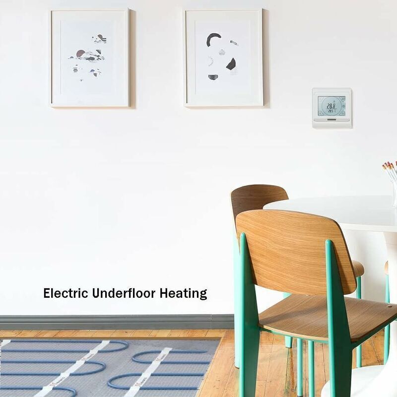 16A Programmable Electric Underfloor Heating Thermostat with Sensor Digital Room Thermostat Underfloor Heating Controller LCD Touch Screen