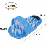 2 Pcs Shower Foot Scrubber, Day and Shower Foot Brush Bathroom Foot Massager Slippers Cleaner with Non-Slip Suction Cups for Shower SPA Massage