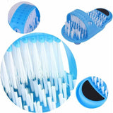 2 Pcs Shower Foot Scrubber, Day and Shower Foot Brush Bathroom Foot Massager Slippers Cleaner with Non-Slip Suction Cups for Shower SPA Massage - Side View
