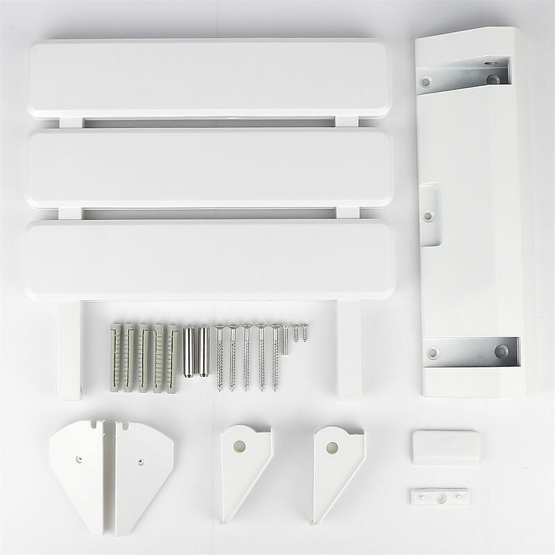 Folding Shower Seat in Aluminum and ABS, 330 x 320 x 70 mm