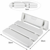 Folding Shower Seat in Aluminum and ABS, 330 x 320 x 70 mm - Top-Down View