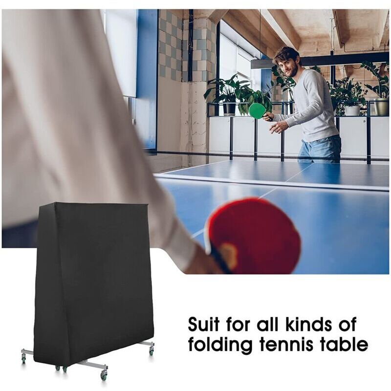 Table Tennis Table Cover, Waterproof Ping Pong Table Cover for Outdoor and Indoor, Anti-UV and Windproof, 165 x 70 x 185 cm