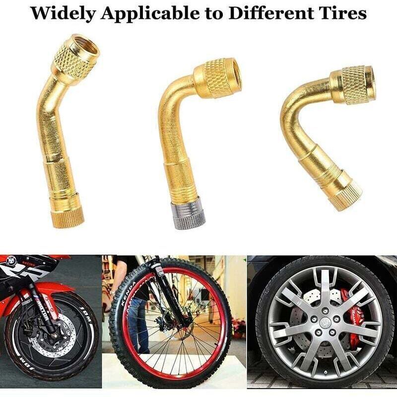 6 Pcs Tire Valve Extension, 45 Degree, 90 Degree, 135 Degree Tire Valve Extension Adapter Connector Elbow Extender, Angled Inflator Nozzle for Car
