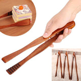 Bamboo Toaster Tongs Bamboo Tea Tongs Wooden Grill Clips Wood Tongs Bread Gadgets Handmade Wood Kitchen Tongs for Kitchen Camping Grill, 26.5 cm