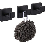 3 Pack Robe and Towel Hooks, Stainless Steel Home Hooks and Coat Hooks Bathroom Hardware Wall Mounted, Matte Black