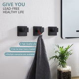 3 Pack Robe and Towel Hooks, Stainless Steel Home Hooks and Coat Hooks Bathroom Hardware Wall Mounted, Matte Black