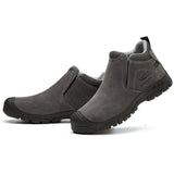 Slip-on Welding Safety Shoes, Non-Slip Rubber Sole, Abrasion Resistant Anti-Scald Work Shoes for Welders, Grey, 46EU